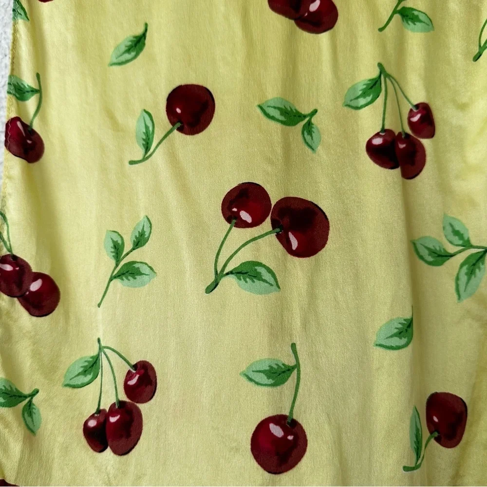 Managrove & NY 100% Silk Cherry Print Scarf